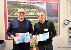 Jean-Yves Coulbault and Christophe Camus, President of Sicamus presenting the Sicamus French Quality hydrangesas. They are very pleased with the demand and they already received orders for 2024, flowering in 2025. They produce 2 million hydrangeas on 35ha of which 85% is being exported.